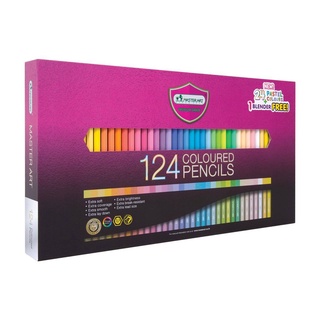 สีไม้ Master Art รุ่น Premium Grade124สี MASTER SERIES (ดินสอสี 100 แท่ง+สีพาสเทล 24 แท่ง) 124 Coloured pencils