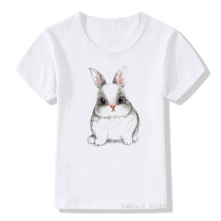 เสื้อยืดผู้ชาย90 - olor น่ารักสัตว์กระต่ายพิมพ์เสื้อผ้าเด็ก harajuku เสื้อคาวาอี้สําหรับเด็กผู้หญิง