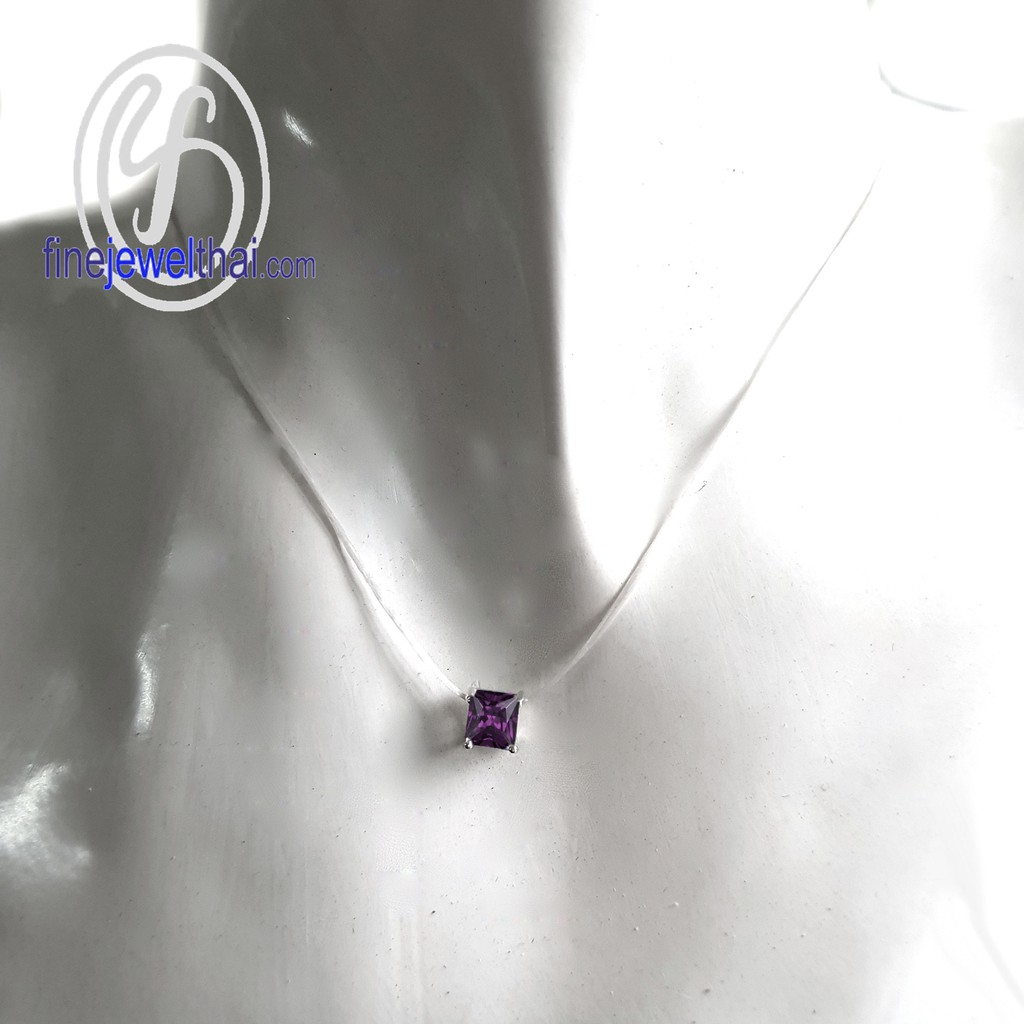 finejewelthai-จี้อะเมทิสต์-จี้พลอย-พลอยประจำเดือนเกิด-amethyst-silver-pendant-birthstone-p1088amt00-ราคาต่อชิ้น