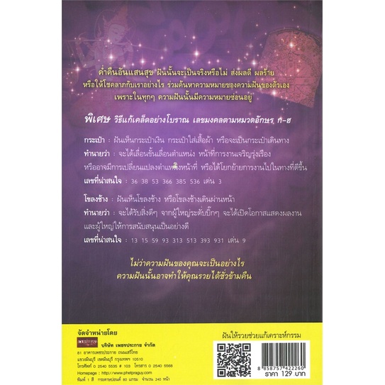 หนังสือ-ฝันให้รวยช่วยแก้เคราะห์กรรม-หนังสือเล่มนี้-จะช่วยคลายปมปัญหาเกี่ยวกับความฝัน-ว่าฝันถึง-คน-สัตว์-สิ่งของ