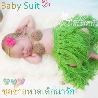 【BB👶】ชุดที่คาดศีรษะ หมวกถักโครเชต์ พร็อพถ่ายภาพ สําหรับเด็กทารกแรกเกิด ผู้ชาย และเด็กผู้หญิง ชุดชายหาดเด็กน่ารัก