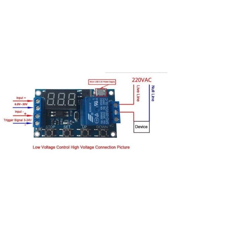 6-30V Relay Module Switch Trigger Time Delay Circuit Timer Cycle ...