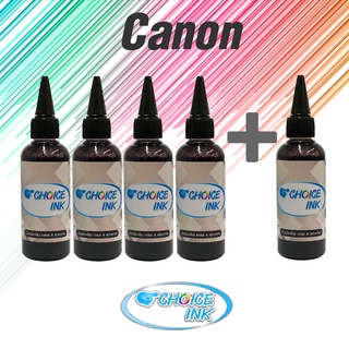 Choice Inkjet Canon น้ำหมึกเติมใช้ได้กับทุกรุ่น All Model สีดำ4ขวด แถมดำ 1 ขวด