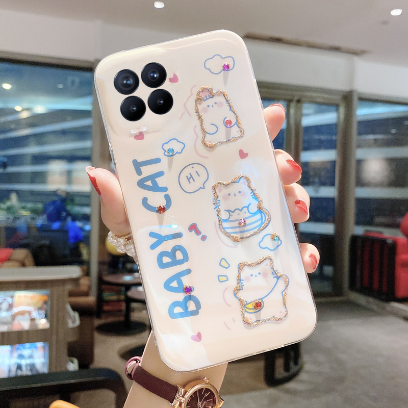 casing-realme-7-5g-realme-8-5g-c25y-c21y-c21-c25-c25s-เคส-soft-case-rhinestone-glitter-phone-case-cute-cat-and-rabbit-cartoon-blu-ray-back-cover-เคสโทรศัพท