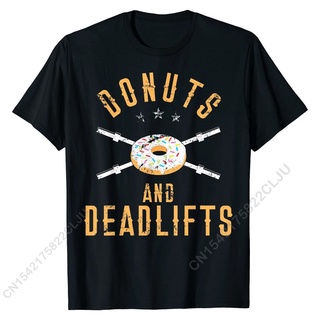 เสื้อยืด พิมพ์ลาย Donuts And Deadlifts Powerlifter แฟชั่นสําหรับครอบครัว