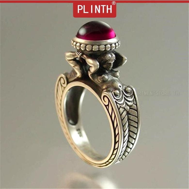 plinth-แหวนเงินแท้-925-แหวนทับทิมทับทิมวินเทจ384