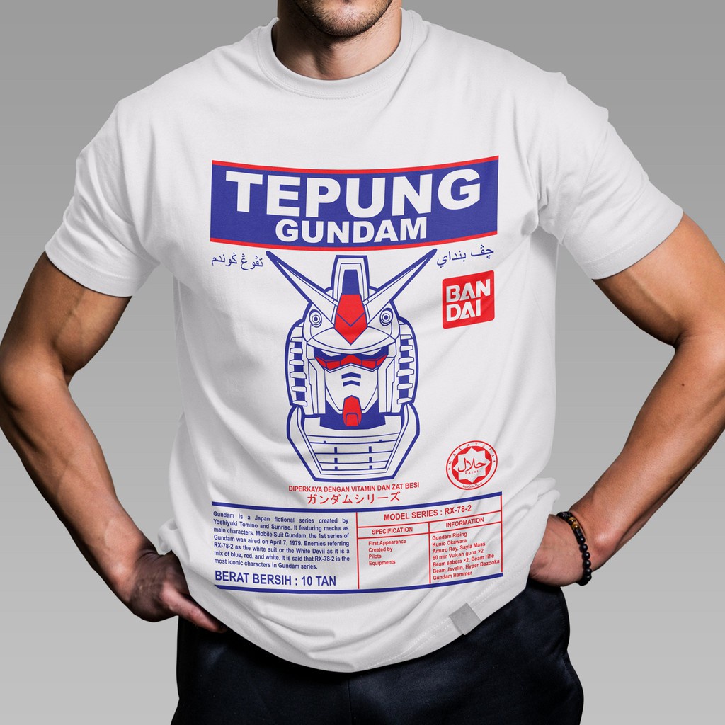 t-shirtสไตล์ต้องซื้อ-เสื้อยืด-พิมพ์ลาย-tepung-gundam-viral-troll-lelaki-qw246vb-สําหรับผู้ชาย-s-5xl