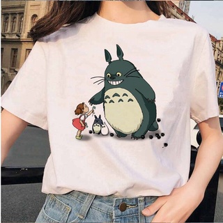 Womens T-Shirt 90s Harajuku My Neighbor Totoro Spirited Away Studio Ghibli Shemale T-Shirt Japanese Women Ulzzang T-Shi