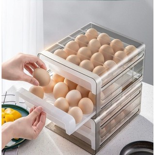 Loosen Egg Slide 2 Layers กล่องเก็บไข่แบบสไลด์ 2ชั้น สามารถเก็บไข่ในตู้เย็นให้สดใหม่ ป้องกันการแตกของไข่ไก่ ไข่เป็ด