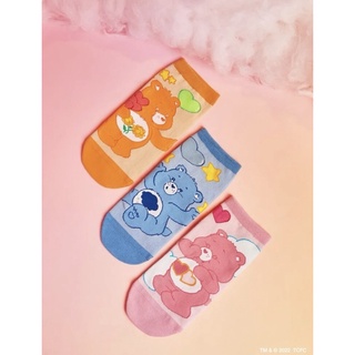 ถุงเท้าข้อสั้น เซ็ต3ชิ้น แคร์แบร์ (สินค้างานลิขสิทธิ์แท้100% X Care Bears ครบรอบ 40 ปี) ของใช้ ของสะสม งานหายาก