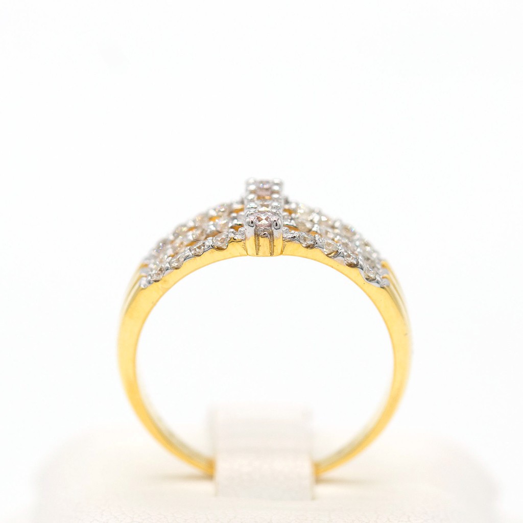 แหวนเพชรแท้-สวยงาม-ทอง9k-me579