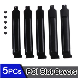 แผ่นเหล็กปิดหลัง Case 5pcs/lot Black Hard Steel PCI Slot Cover Bracket w/ Screws, Full Profile Expansion Dust Filter Bl