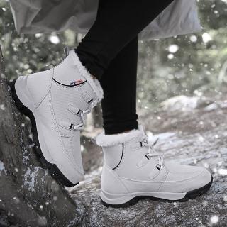ผู้หญิงรองเท้าหิมะฤดูหนาวให้รองเท้าที่อบอุ่นผู้หญิงแฟชั่นขนกลางแจ้งป้องกันการลื่นไถลรองเท้า