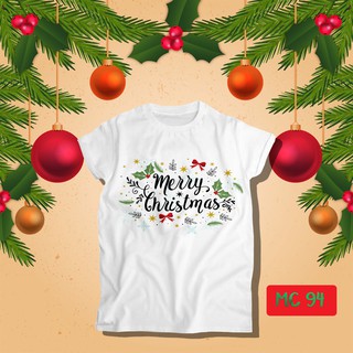 เสื้อยืดคริสต์มาส เสื้อคริสต์มาส Christmas &amp; Happy new year (MC94) kc