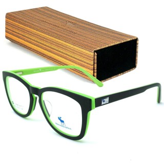 Abercrombie &amp; Fitch แว่นตา รุ่น 8903สีดำด้านตัดเขียว(ขาสปริง)แป้นจมูกซิลิโคน