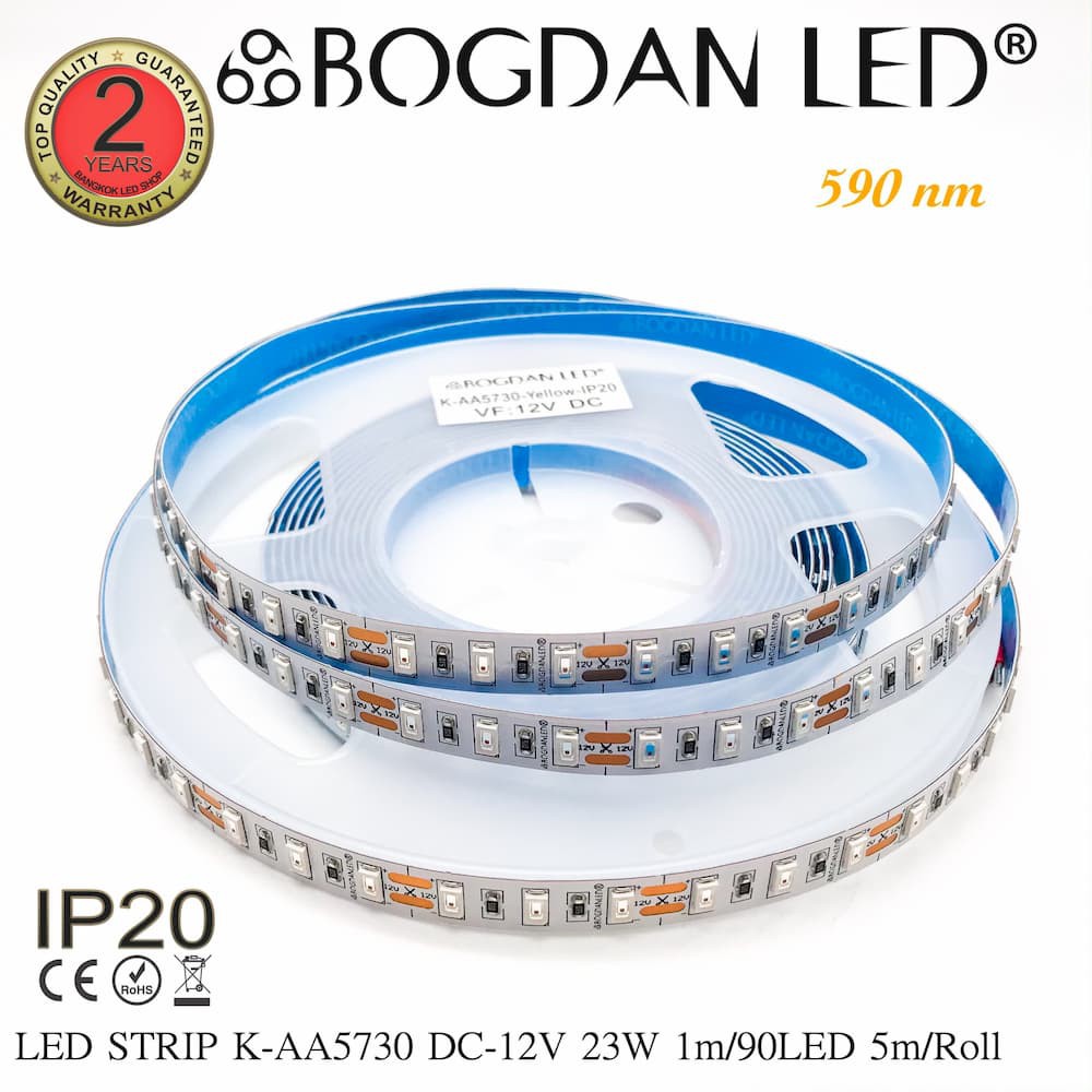 led-strip-k-aa5730-90-yellow-dc-12v-23w-1m-ip20-ยี่ห้อbogdan-led-แอลอีดีไฟเส้นสำหรับตกแต่ง-450led-5m-115w-5m-grade-a