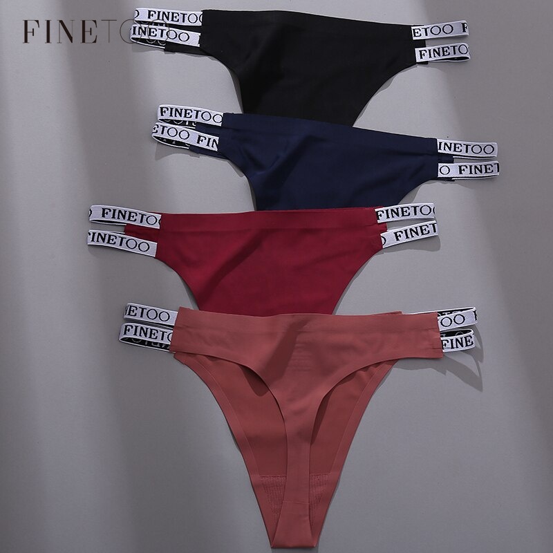 finetoo-ชุดชั้นในกางเกงชั้นในจีสตริงสําหรับสตรีเซ็กซี่ผ้าไหมเอวต่ํา