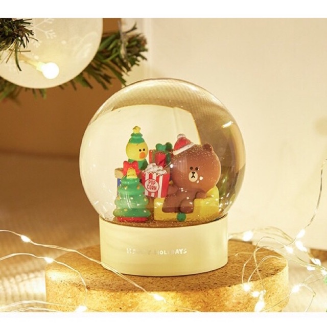 LINE FRIENDS SNOW GLOBE สโนวบอล สโนวโกลฟหมีบราวน์ | Shopee Thailand