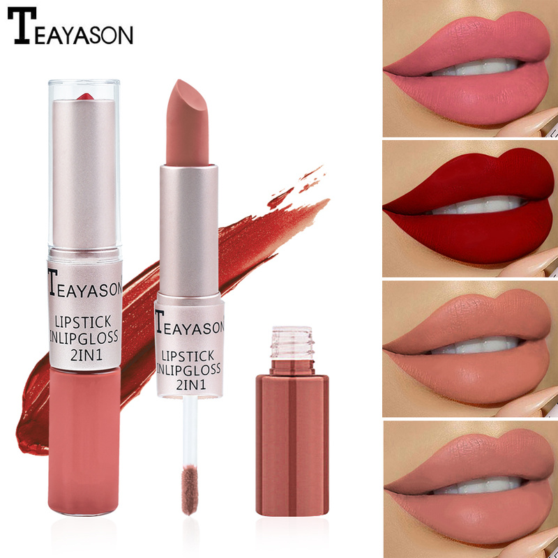 Teayason ลิปสติกลิปกลอสเนื้อMatte ติดนานกันน้ําเพิ่มความชุ่มชื้น ...