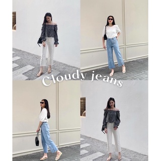 ภาพขนาดย่อของภาพหน้าปกสินค้าPS.KLOSET  CLOUDY JEANS กางเกงยีนส์ทรงกระบอก จากร้าน ps.kloset บน Shopee