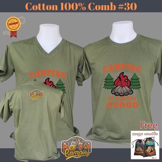 เสื้อยืด แคมป์ปิ้ง Camping ไปแคมป์ กางเต็นท์ เสื้อครอบครัว เที่ยว เกรด Cotton Comb 30 พรีเมี่ยม แบรนด์ IDEA T-SHIRTS