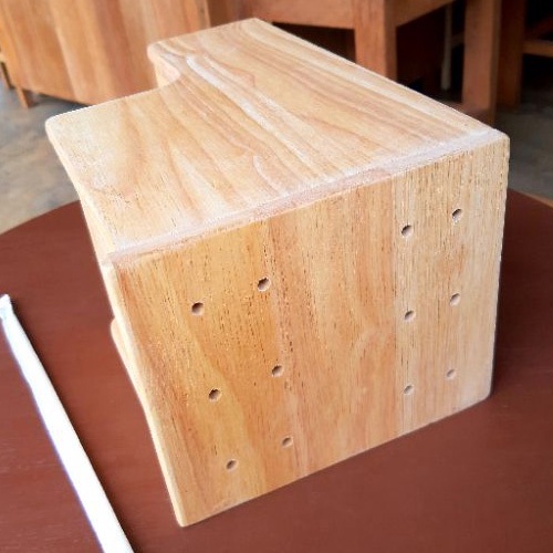 กล่องใส่หลอด-ที่ใส่หลอด-กล่องเก็บหลอด-กล่องไม้-กล่องใส่หลอดกาแฟ-ทำจากไมัยางขนาด-13cm-x13cm-x29cm
