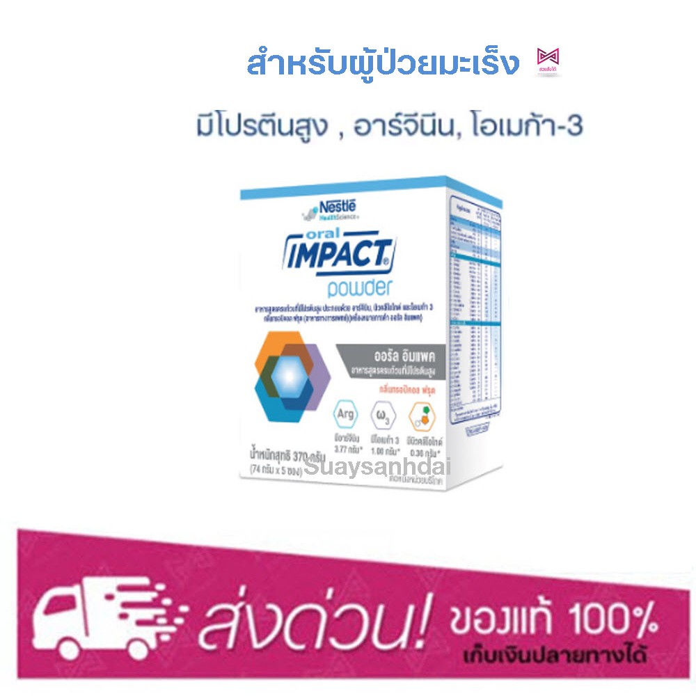 ภาพหน้าปกสินค้าnestle Oral IMPACT ออรัล อิมแพค อาหารเสริมทางการแพทย์ ขนาดกล่อง 370 กรัม (5 ซอง) 1 กล่อง จากร้าน suaysanhdai บน Shopee