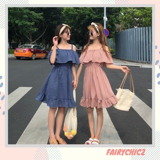 rose shoulder dress เดรสลายสก๊อต เดรสลายดอก เดรสสั้น เดรสสไตล์เกาหลี FA252