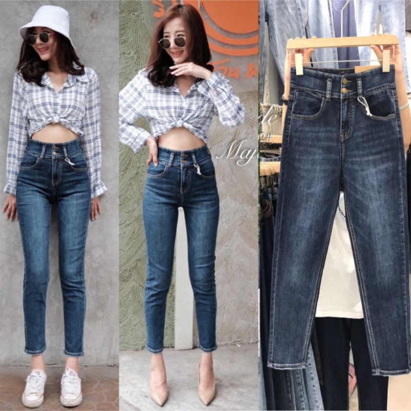 jh1902-ยีนส์ยืดทรงบอยมี-s-xl-jeans-house