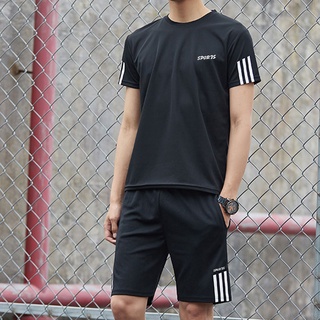 เสื้อยืดแขนสั้นลําลอง กางเกงขาสั้น แฟชั่นฤดูร้อน สําหรับผู้ชาย