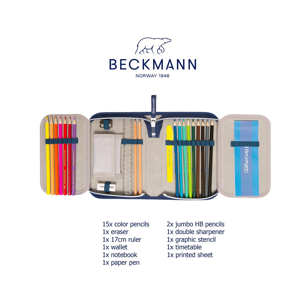 beckmann-of-norway-single-pencil-case-กล่องดินสอทรงสี่เหลี่ยม-พร้ออุปกรณ์เครื่องเขียน