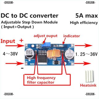 Dream Dc - Dc Step - Down 4V - 38 V To 3 . 3v 12V 24V 5a แรงดันไฟฟ้า
