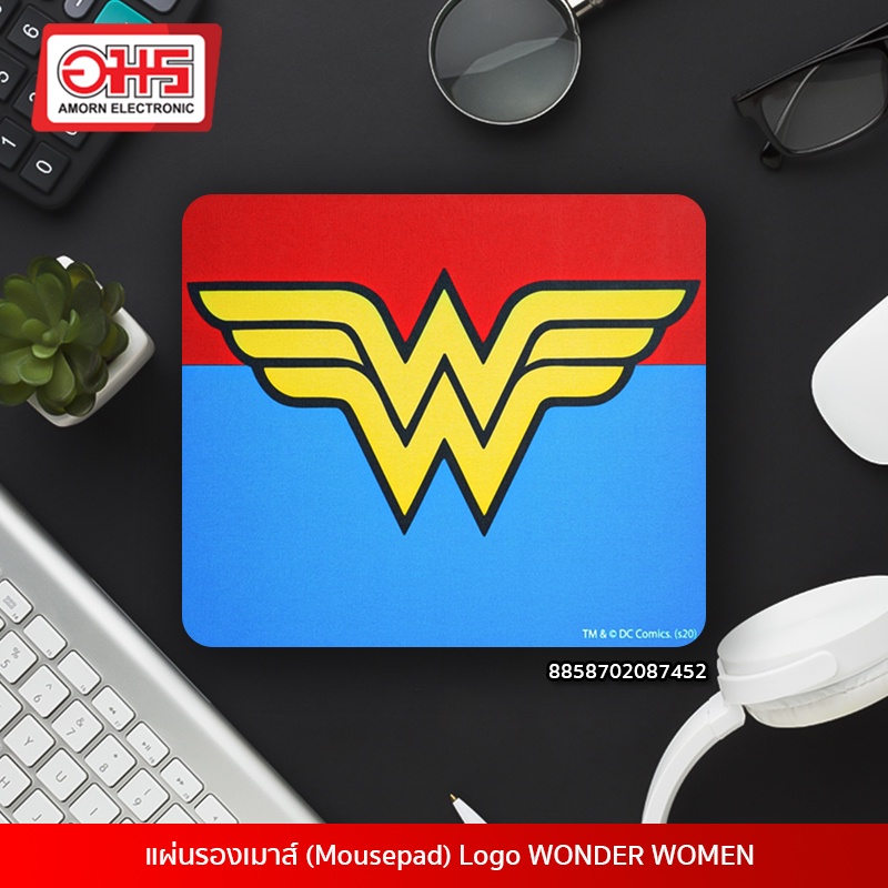 แผ่นรองเมาส์-mousepad-logo-wonder-women-ลายลิขสิทธิ์แท้-อมรออนไลน์-amornonline