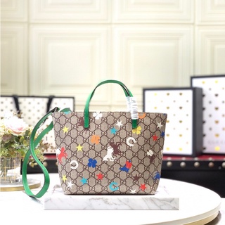 พรี​  Gucci mini tote กระเป๋าหิ้วกระเป๋าถือหนังแท้กระเป๋าแฟชั่นกระเป๋าสตางค์ แบรนด์เนน กระเป๋าสะพาย.Atop