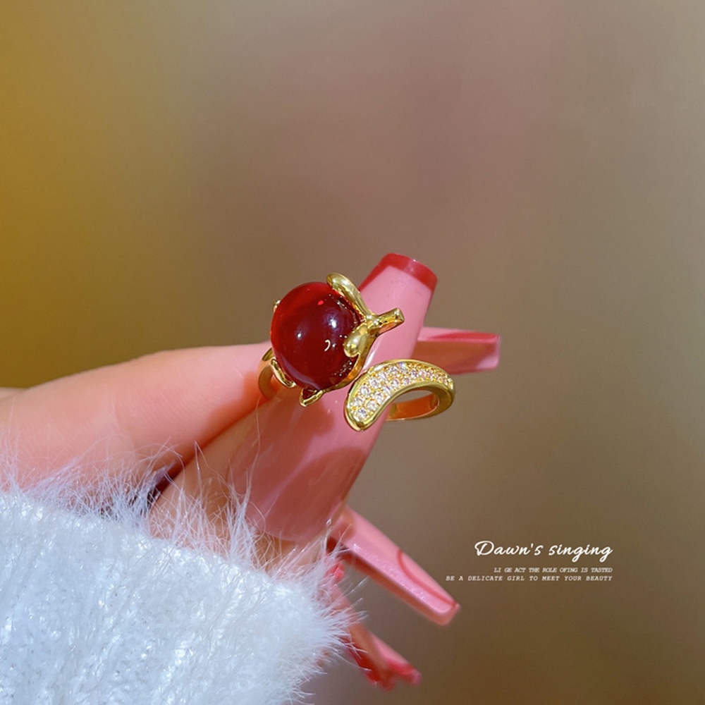 ภาพหน้าปกสินค้าแหวน ประดับลูกปัดเพชร รูปสุนัขจิ้งจอก สีแดง หรูหรา ปรับได้ เครื่องประดับ แฟชั่นสําหรับผู้หญิง จากร้าน super_aotuo4.th บน Shopee