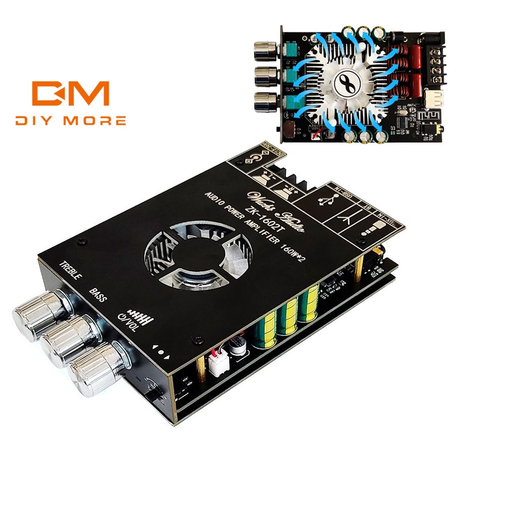 diymore-zk-1602t-2-0-channel-bluetooth-5-0-bass-stereo-audio-high-power-amplifier-board-module-tda7498e-built-in-silent-fan