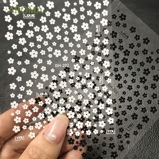 Aroma สติกเกอร์ ลายกลีบดอกไม้ 3D หลากสี สําหรับตกแต่งเล็บ DIY