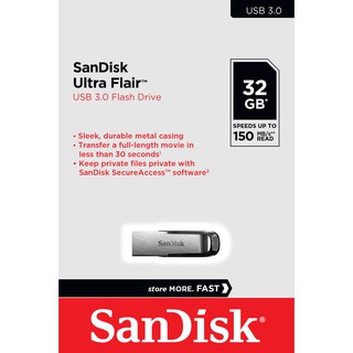 ภาพหน้าปกสินค้าSandisk Flash Drives 32GB Ultra Flair USB 3.0 ประกัน 5 ปี รุ่น SDCZ73_032G_G46 ที่เกี่ยวข้อง