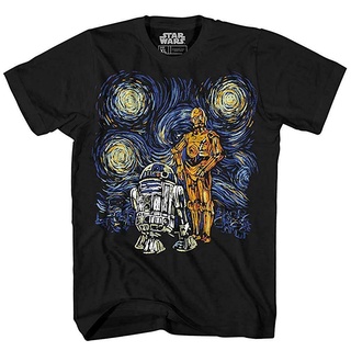 [S-5XL] เสื้อยืดพิมพ์ลายกราฟฟิค Starry Night R2-D2 C- 3PO R2D2 Van Gogh สําหรับผู้ชาย

 เสื้อยืดขนาดใหญ่สีดํา