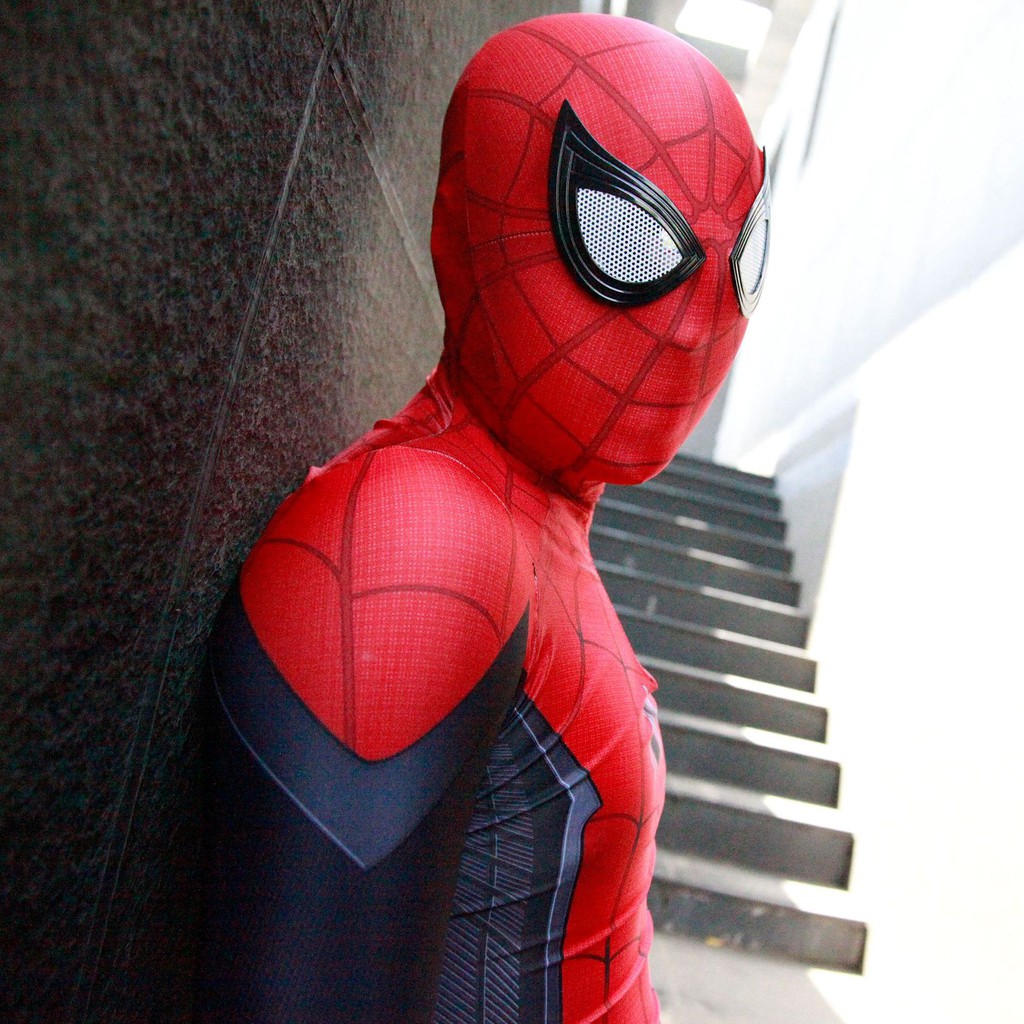 ภาพสินค้าชุดจั๊มสูทคอสเพลย์ Spider Man Far From Home Peter Parker Zentai Spiderman Superhero สําหรับทุกเพศ จากร้าน longju.th บน Shopee ภาพที่ 4