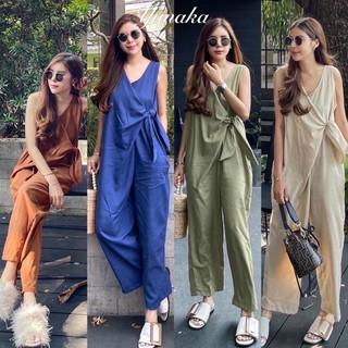 ภาพหน้าปกสินค้าRenita จั๊มสูท ชุดจั๊ม จั๊มขายาว จั๊มแขนกุด Momo linen jumpsuit ลินิน ที่เกี่ยวข้อง