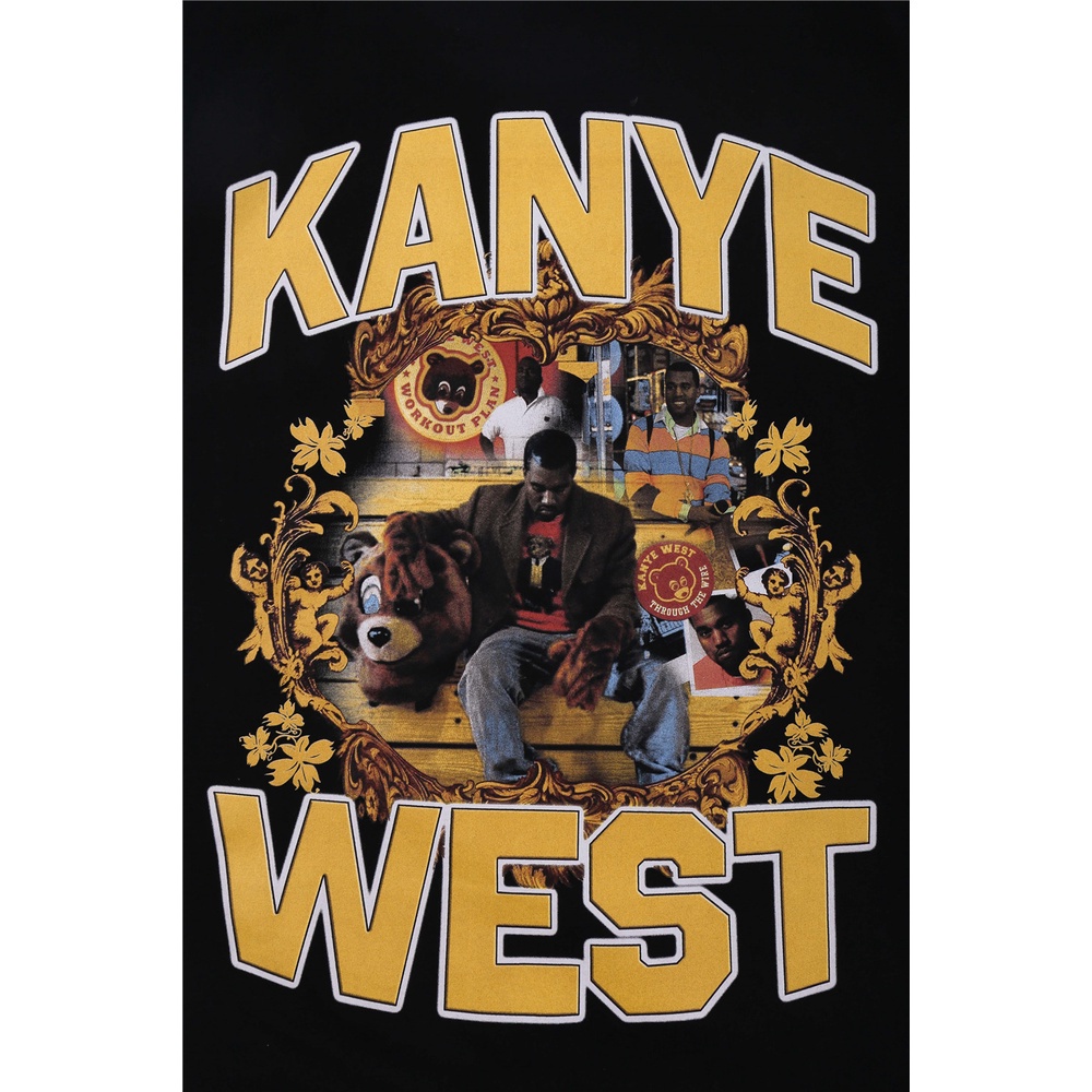 เสื้อคู่วินเทจ-ไอคอนสีเข้ม-kanye-west-แร็ปเปอร์เสื้อยืดคอโอผู้ชายผู้หญิงฤดูร้อนแขนสั้น-streetwear