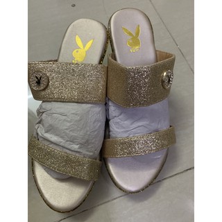 รองเท้าผู้หญิง Playboy ของแท้มือ 1 สีทอง size 36