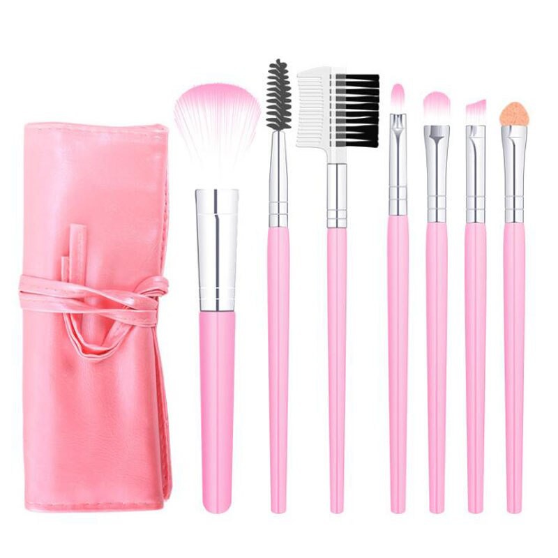 make-up-brush-เซ็ตแปรงแต่งหน้า-7-ชิ้นพร้อมกระเป๋า-สีชมพู