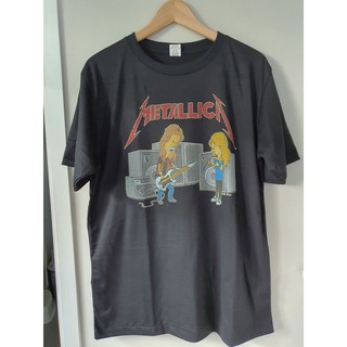 เสื้อยืดโอเวอร์ไซส์Metallica Beavis head เสื้อยืด T-shirtS-3XL