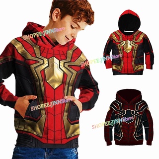 สินค้า JINN ใหม่ Spiderman No Way Home ชุดเสื้อฮู้ดดี้แขนยาวเด็ก Marvel ซุปเปอร์ฮีโร่ชายและหญิงเสื้อฮู้ดดี้แขนยาว