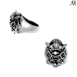 ANGELINO RUFOLO Ring ดีไซน์ Monster แหวนผู้ชาย Stainless Steel 316L(สแตนเลสสตีล)คุณภาพเยี่ยม สีเงิน
