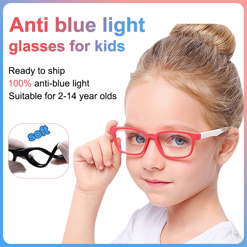 ภาพหน้าปกสินค้าCOD แว่นตาเด็กกรองแสงสีฟ้ากรอบซิลิโคน แว่นเด็กกรองแสงคอมพิวเตอร์ถนอมสายตา จากร้าน tpazl47czm บน Shopee