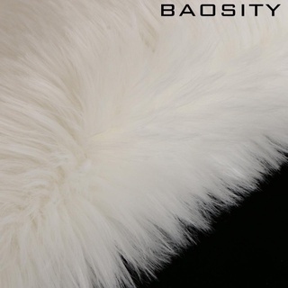 [BAOSITY*] Round 30cm Sheepskin Hairy Carpet Faux Mat Fur Plain Fluffy Area Rug White