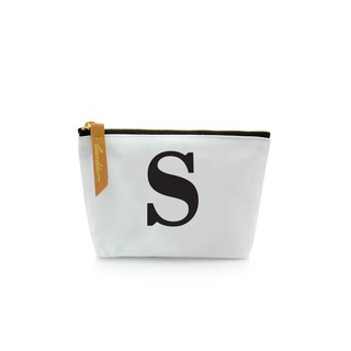 กระเป๋าผ้าลายอักษร ALPHABET  Pouch Coin Bag  WHITE  S